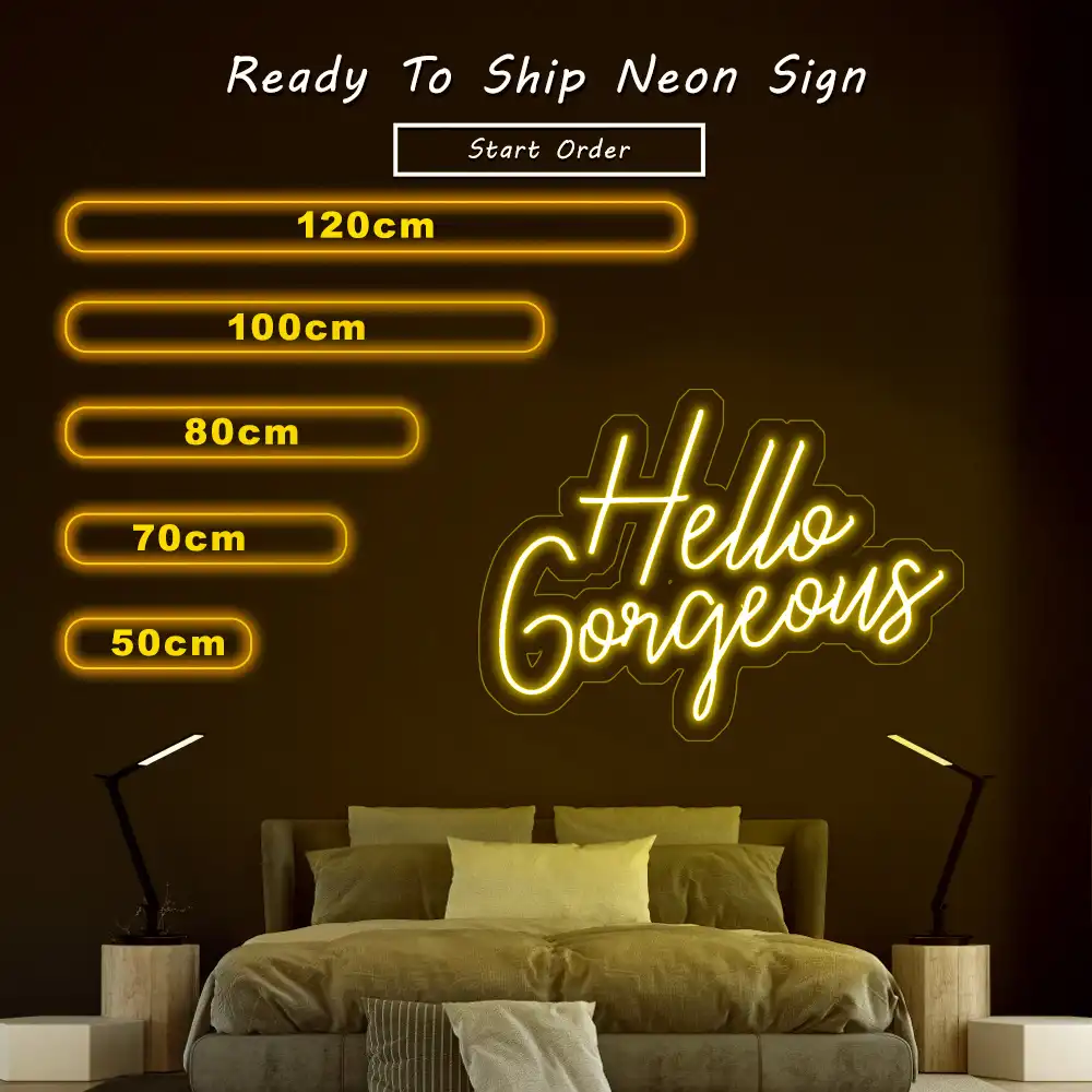 rebowsigns Hello Gorgeous 2 Neon Sign