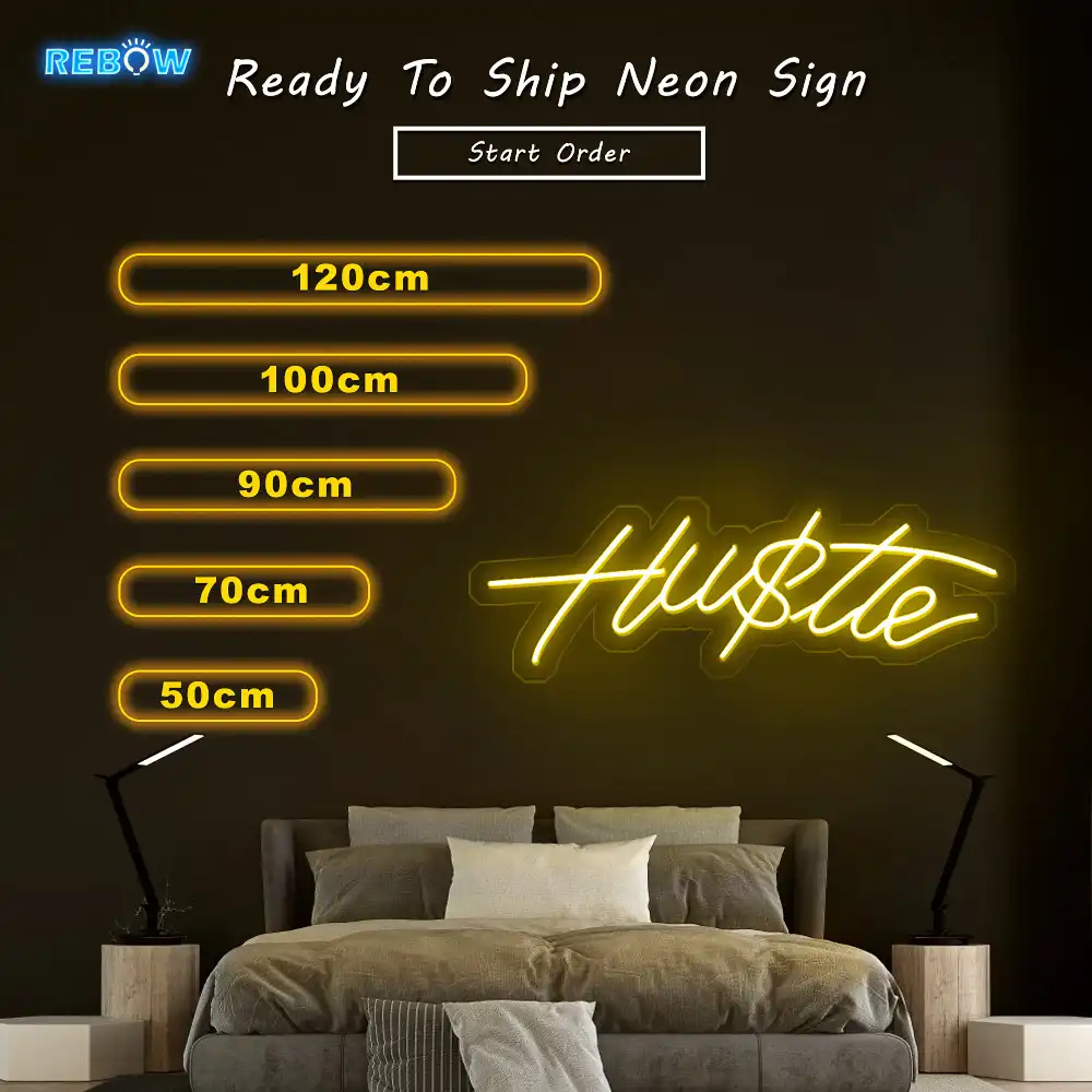 Hustle Neon Sign,Inspirational Neon Sign